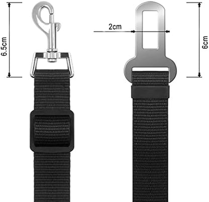MAIN Adjustable Dog Car Safety Seat Belt - Harness Dog Seatbelt Safety Lead - Cat & Pets (BLACK)