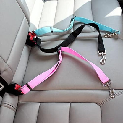 MAIN Adjustable Dog Car Safety Seat Belt - Harness Dog Seatbelt Safety Lead - Cat & Pets (BLACK)