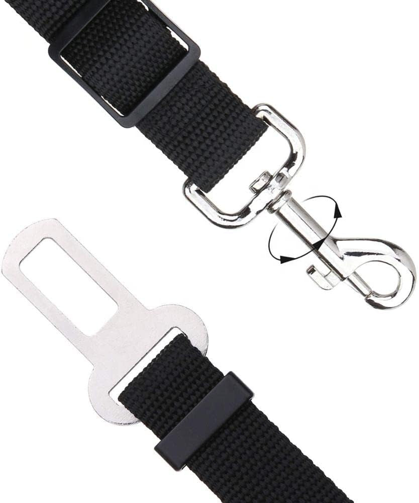 MAIN Adjustable Dog Car Safety Seat Belt - Harness Dog Seatbelt Safety Lead - Cat & Pets (BLACK)
