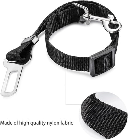 MAIN Adjustable Dog Car Safety Seat Belt - Harness Dog Seatbelt Safety Lead - Cat & Pets (BLACK)