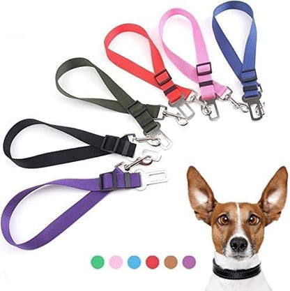 MAIN Adjustable Dog Car Safety Seat Belt - Harness Dog Seatbelt Safety Lead - Cat & Pets (BLACK)